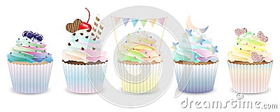 Set of cupcakes Vector Illustration