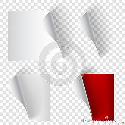 Set of curled paper corners Vector Illustration