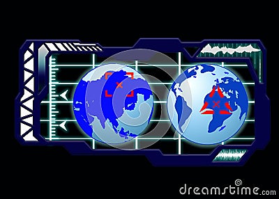 Set of currency rate elements in the control unit, digital currency exchange rate, secure transactions, online banking concept, Stock Photo