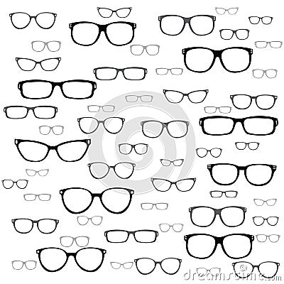 Set of custom glasses isolated. illustration on white background. Stock Photo