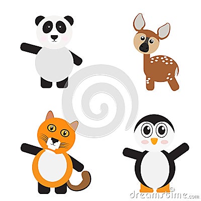 Set of cute animals Vector Illustration