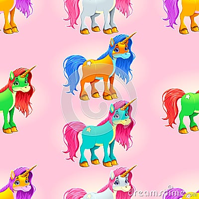 Set of cute unicorns Vector Illustration