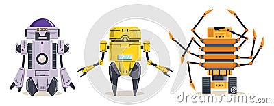 Cyber Robots character. Technology, future. Cartoon vector illustration Vector Illustration