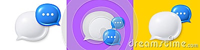 Set of 3d chat speech bubble icons. Speak bubble text, chatting box, dialog icon. 3d group chat with ellipsis. Vector Vector Illustration