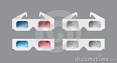 Set of 3d glasses Vector Illustration
