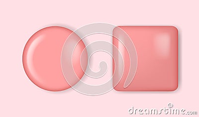 Set of 3d plate different shapes Vector Illustration