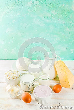 Set of dairy products Stock Photo