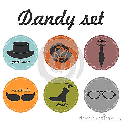 Set of dandy icons Vector Illustration