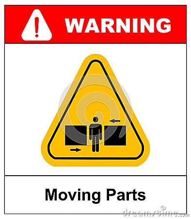Set of danger Moving Parts signs, vector illustration Vector Illustration