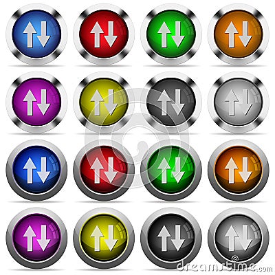 Data traffic glossy button set Stock Photo