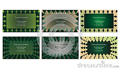 Set of decorative business cards or text frames Vector Illustration