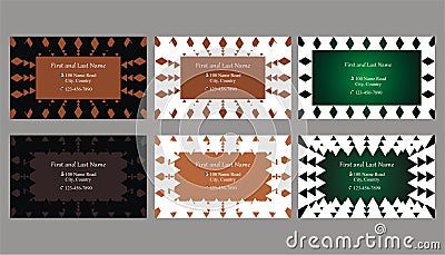 Set of decorative business cards or text frames Vector Illustration