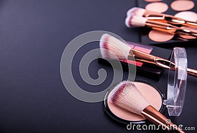 Set of decorative cosmetics for contouring and beautiful make-up looks Stock Photo