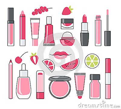 Set of decorative cosmetics Vector Illustration