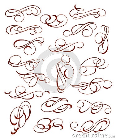 Set decorative elements.Brown .Vector illustration. Vector Illustration