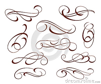 Set decorative elements.Brown .Vector illustration. Vector Illustration