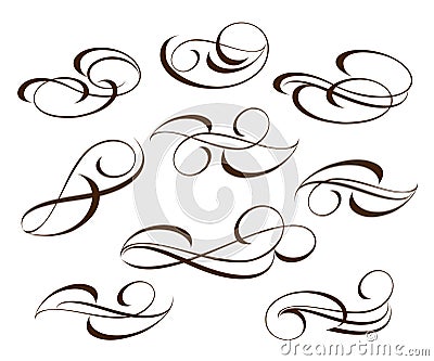 Set decorative elements.Brown .Vector illustration. Vector Illustration