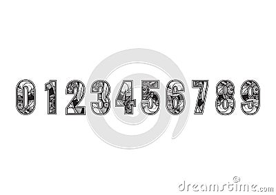 set of decorative numbers. Vector illustration decorative design Vector Illustration