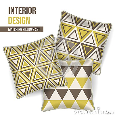 Set of decorative pillow Vector Illustration