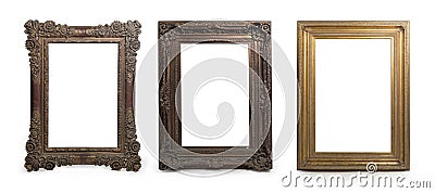 Set of Decorative vintage frames and borders isolated on white Stock Photo