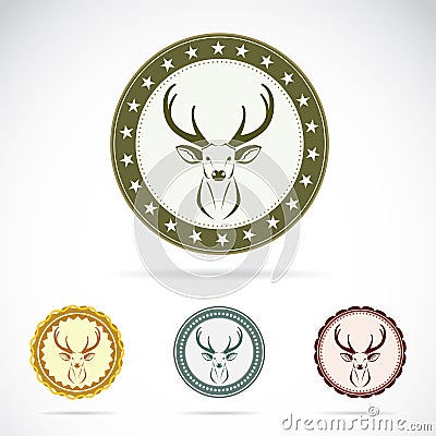 Set of deer label Vector Illustration