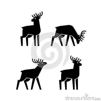 Set of Deer logo Vector Illustration