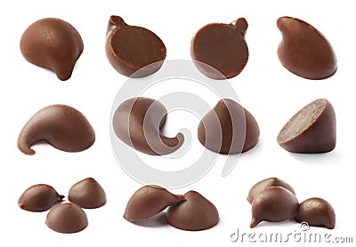 Set with delicious chocolate chips Stock Photo