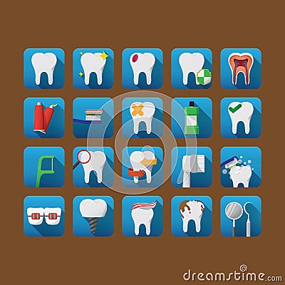 set of dental icons. Vector illustration decorative design Vector Illustration