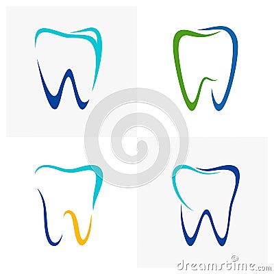 Set of Dental Logo Design Template. Creative Dentist Logo Concept. Dental Clinic Creative Company Vector Logo Vector Illustration