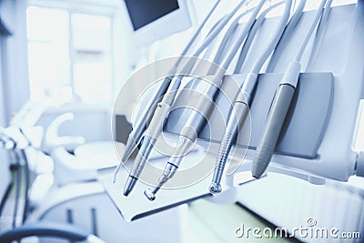 Set of Dental Tools Closeup. Stock Photo