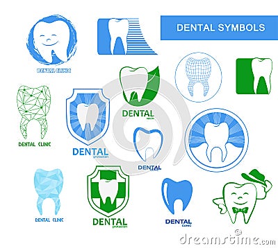 Set of dentistry logo Vector Illustration