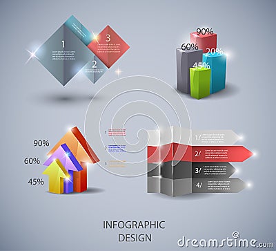 Set of design elements for infographic or presentation Vector Illustration