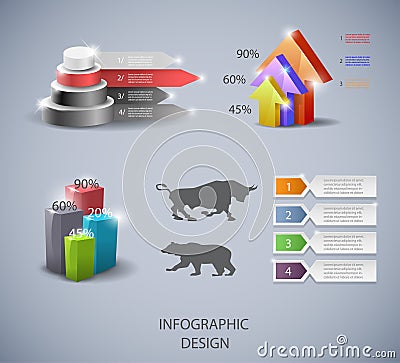 Set of design elements for infographic or presentation Vector Illustration