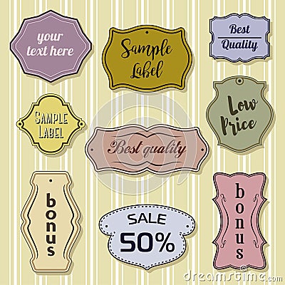 Set_3 of design elements vector sample labels shapes Vector Illustration