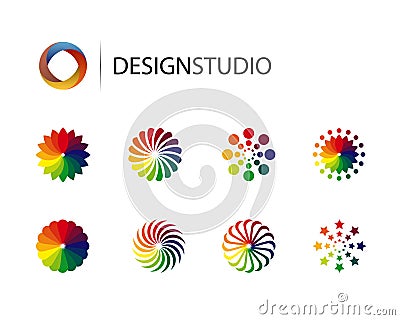 Set of design graphic logo elements Vector Illustration