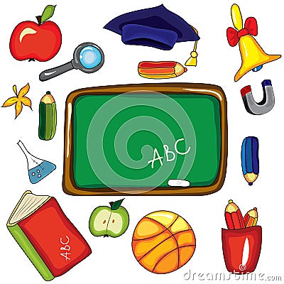 Set of design school elements Vector Illustration