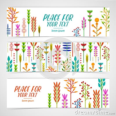 A set of design templates horizontal banners with Vector Illustration