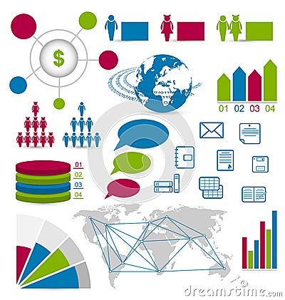 Set detail infographic elements for design web sit Vector Illustration