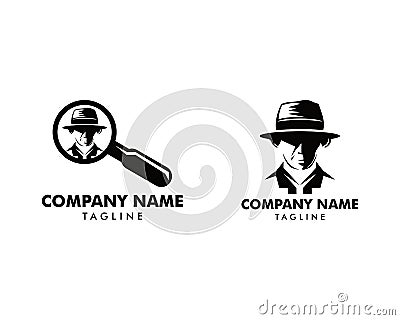 Set of Detective logo template vector illustration, Spy logo Vector Illustration