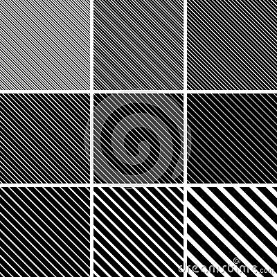 Set diagonal stripe line patterns vector diagonal stripe line angle 45 degree background Vector Illustration