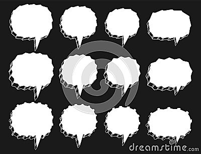 Set of dialog bubbles of different shapes. Speech bubbles. EPS vector Vector Illustration