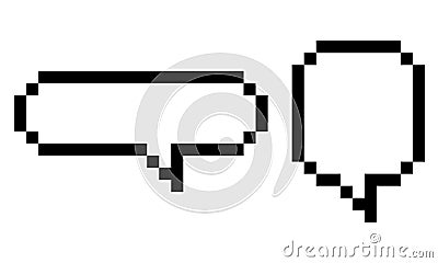 A set of dialog clouds in pixels. Dialog bubbles isolated on a white background, Vector illustration in pixel art. Flat Vector Illustration