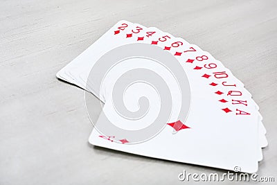 Set of diamond on poker playing cards Stock Photo