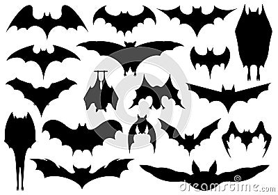 Set of different bats Vector Illustration