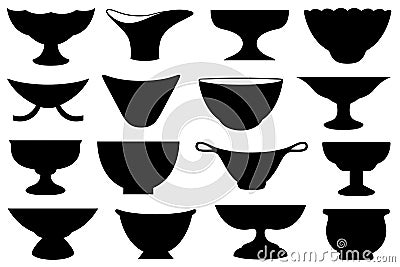 Set of different bowls Vector Illustration