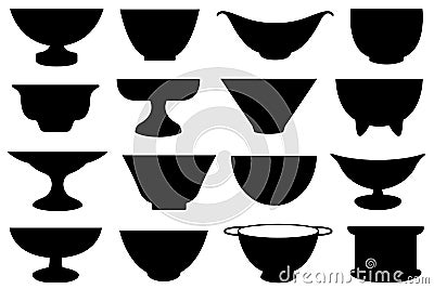 Set of different bowls Vector Illustration