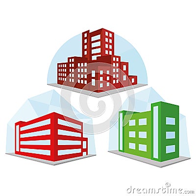 Set Of Different Building Icons Isolated Vector Illustration