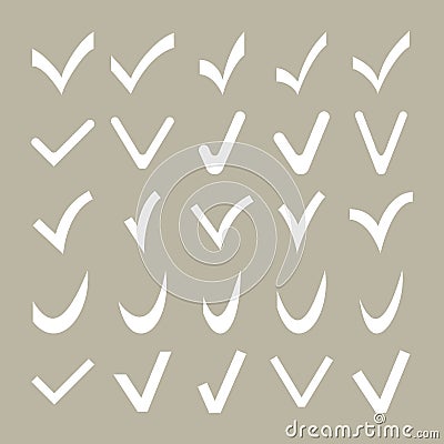 Set of Different Check Marks Stock Photo