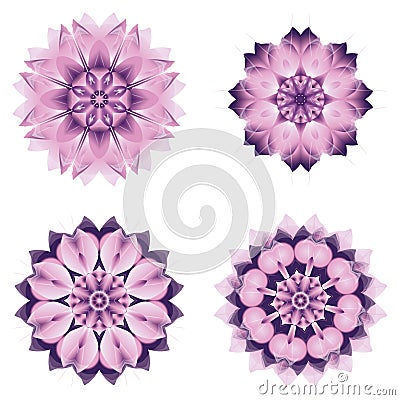 Set of different circular symmetric patterns Vector Illustration