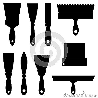 Set of different construction spatulas Vector Illustration